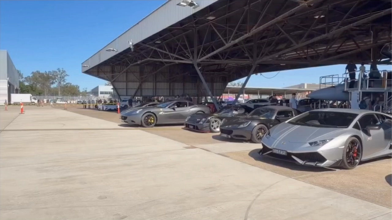 Supercars gathered for a Supercar Community drive day